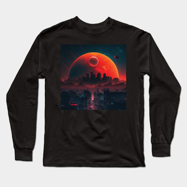 red moon Long Sleeve T-Shirt by Trontee